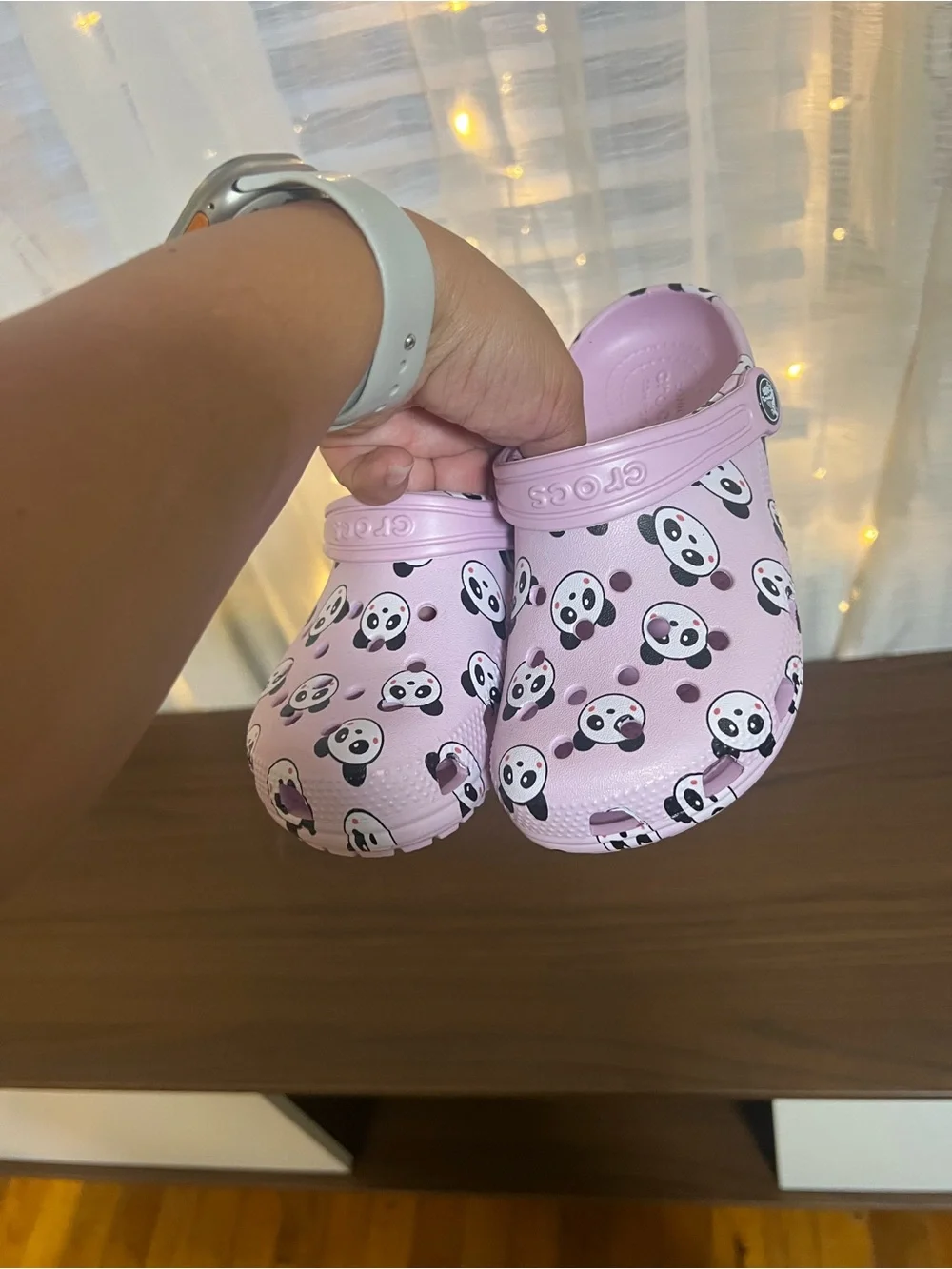 Crocs Kids' Light Pink Panda Classic Clog girls size 12